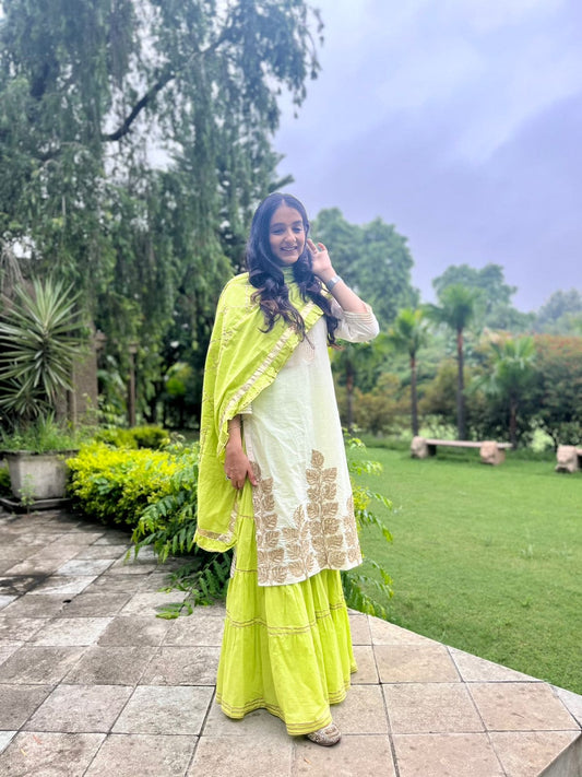 Parrot Green Shrara Suit