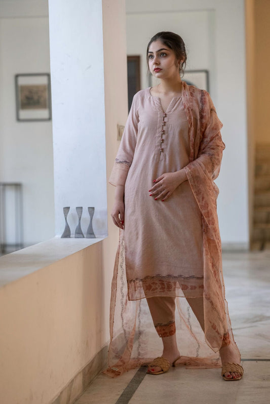 Pale Pink Organza Tie Dye Outfit