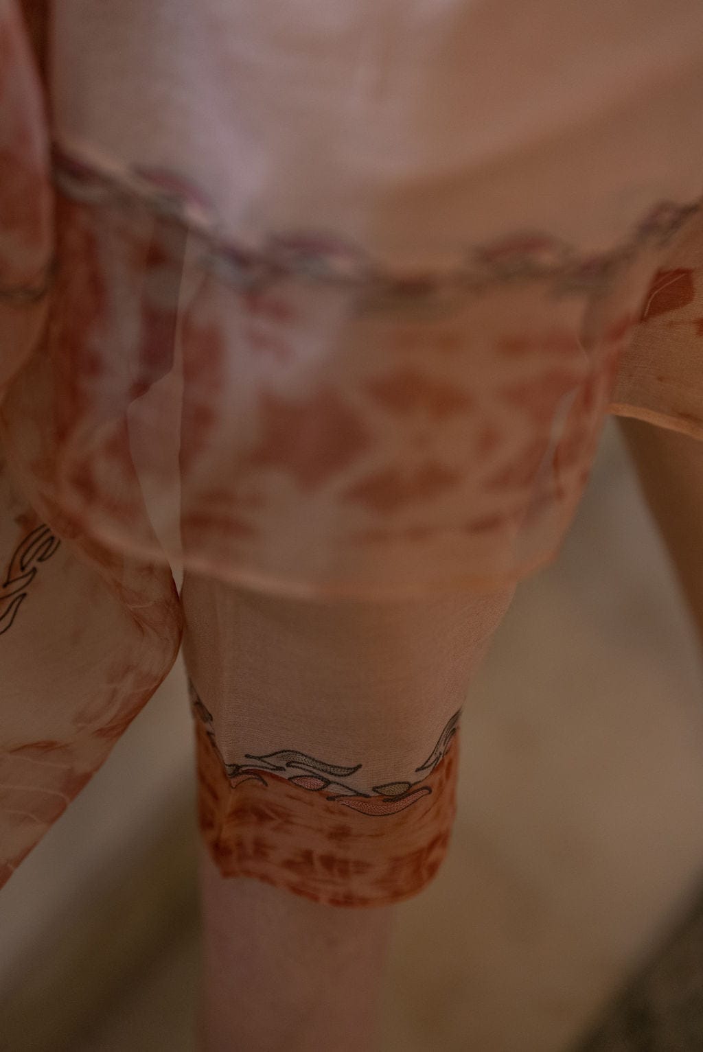 Pale Pink Organza Tie Dye Outfit