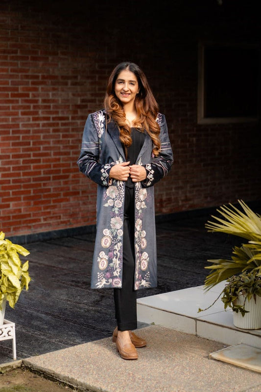 Midnight Blue Velvet Coat