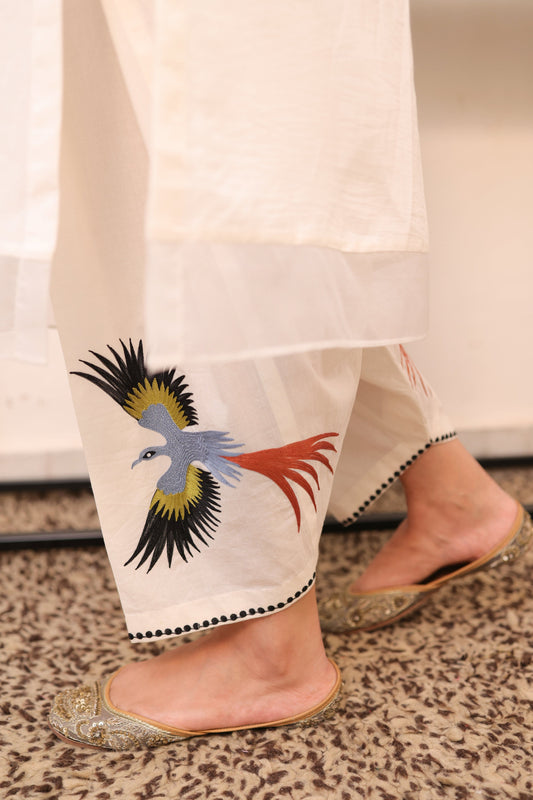 Bird embroidered salwar