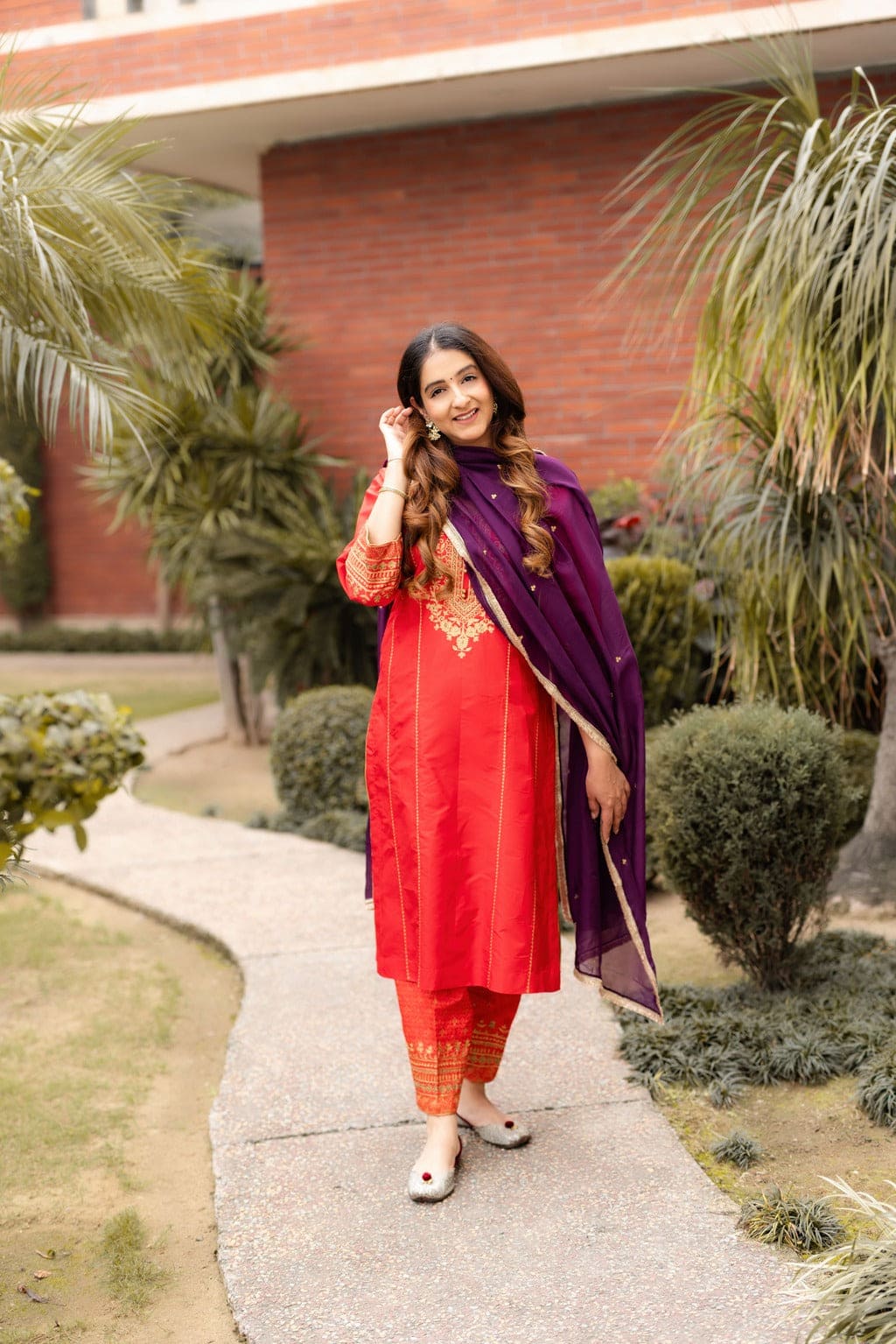 Suhi kurta with brocade salwar