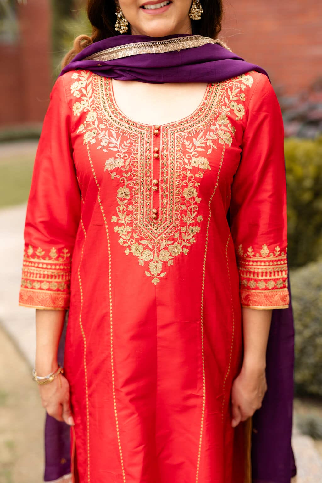 Suhi kurta with brocade salwar