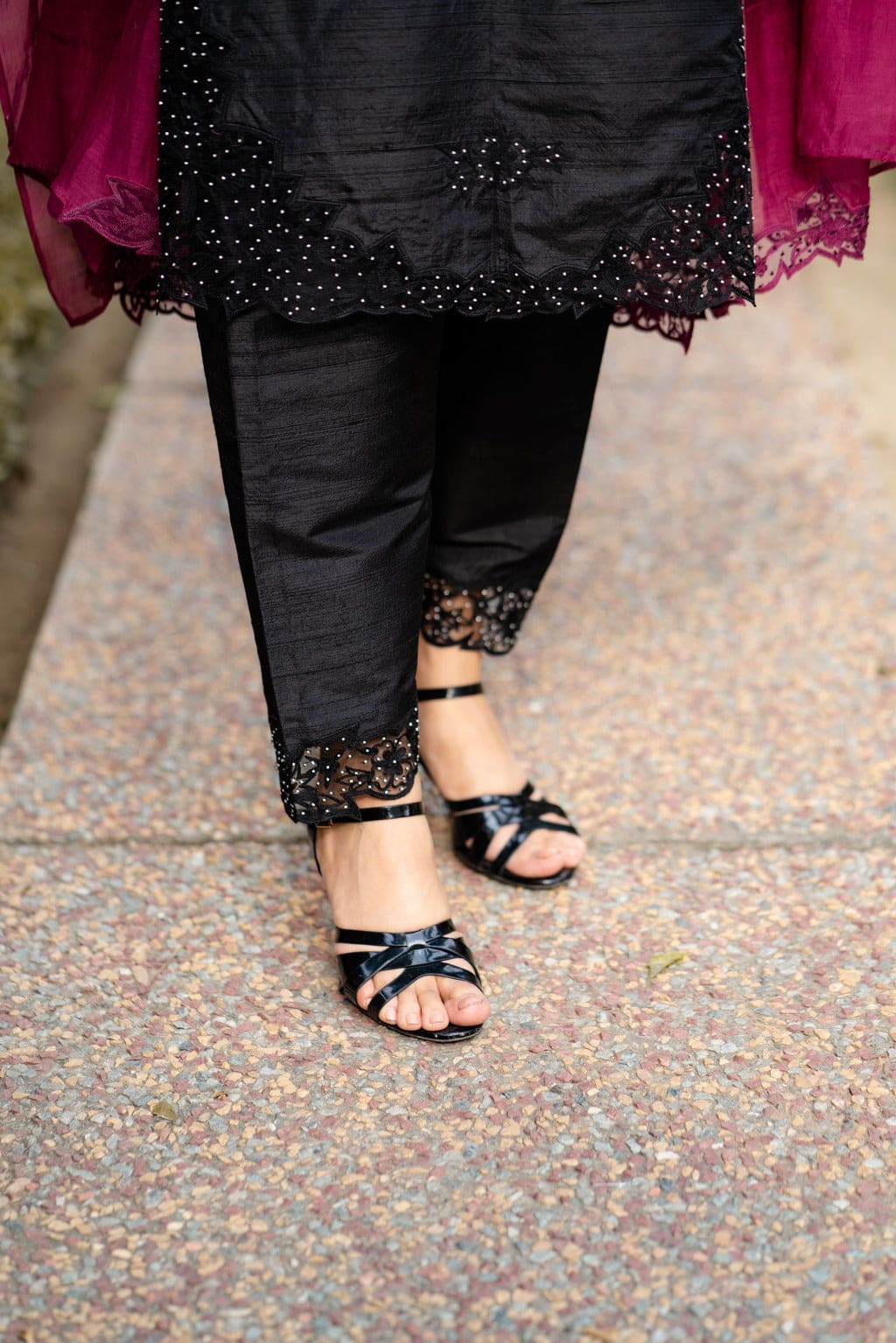 Black Raw Silk suit