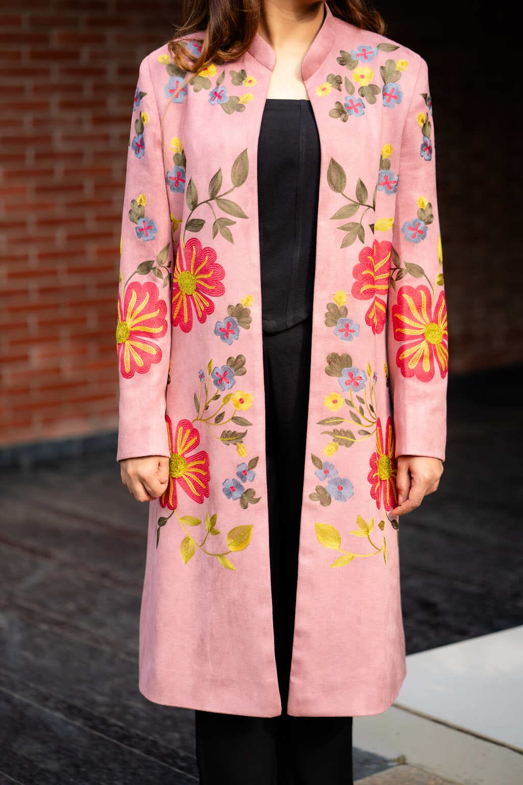 Pink suede coat