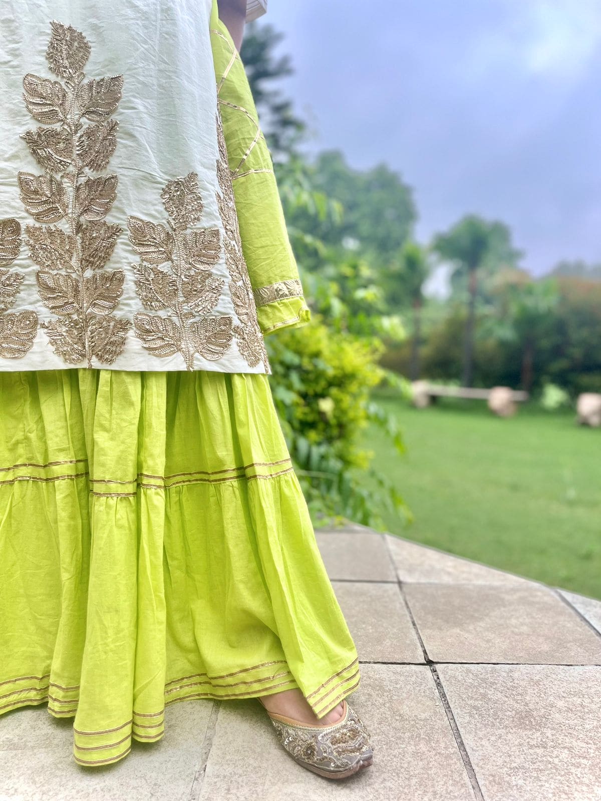 Parrot Green Shrara Suit