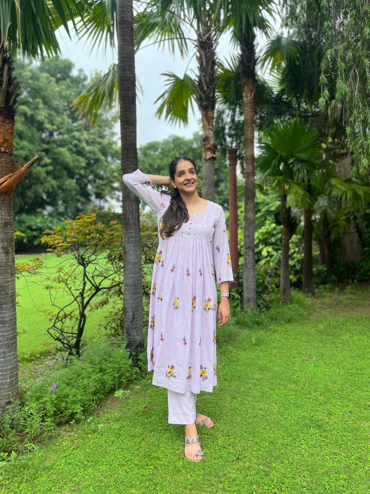 Lilac Butti Kurta with Pants