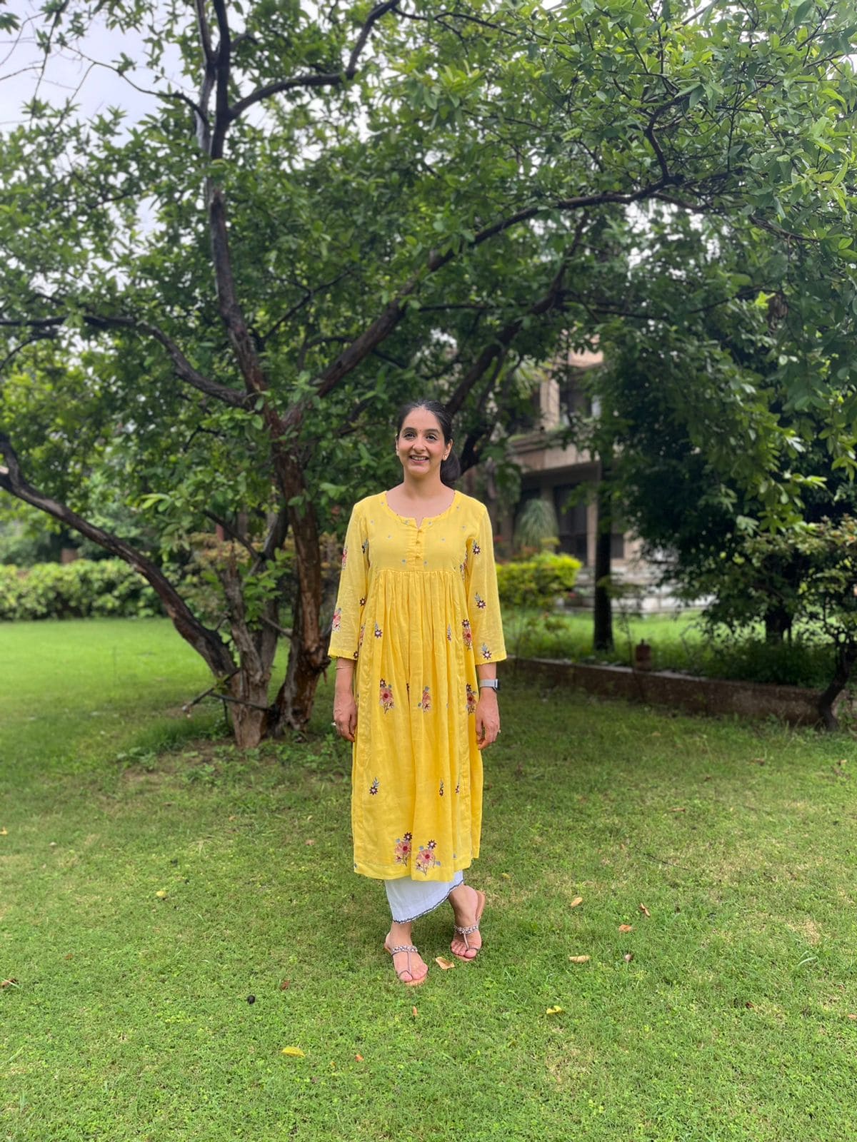 Yellow Butti Kurta with Pants