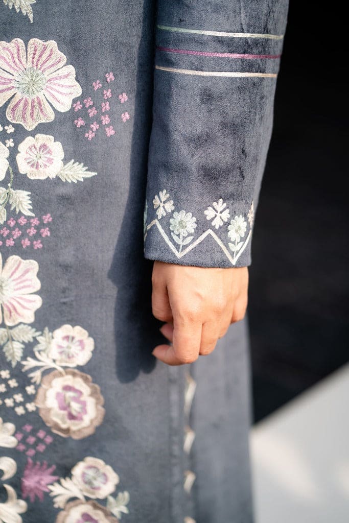 Midnight Blue Velvet Coat