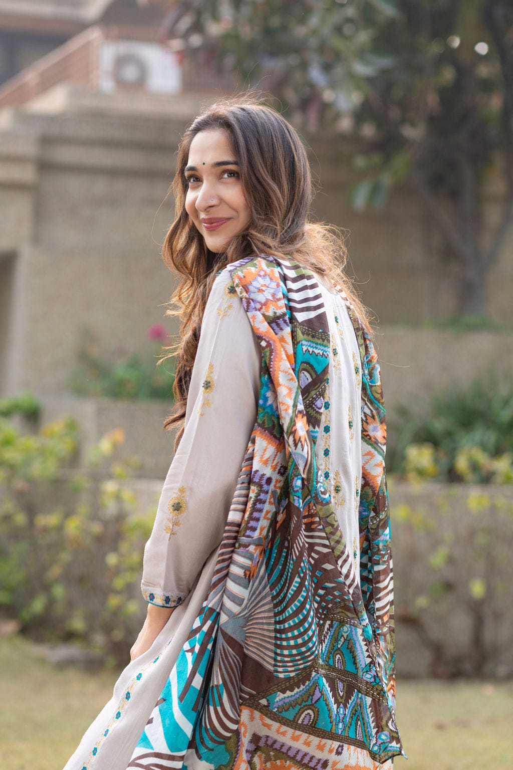 Grey Turquoise Outfit
