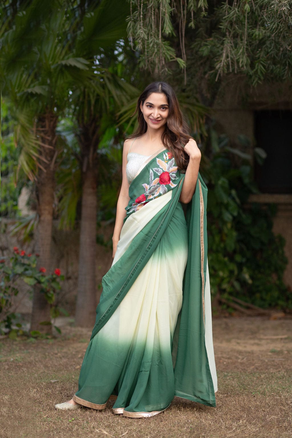 Ombre Green Saree