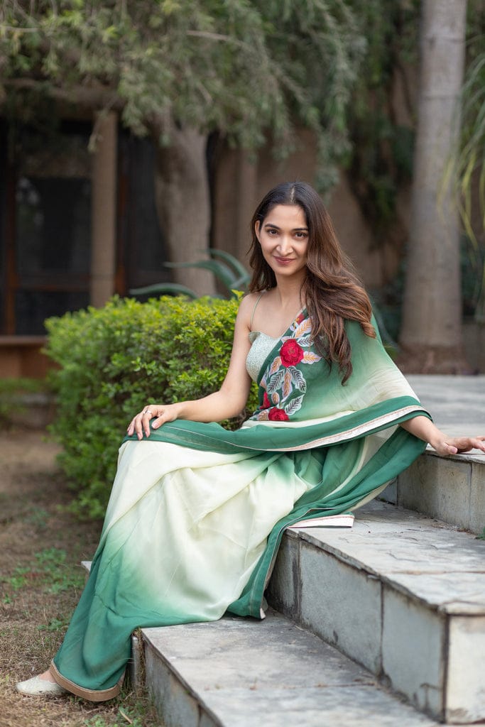 Ombre Green Saree