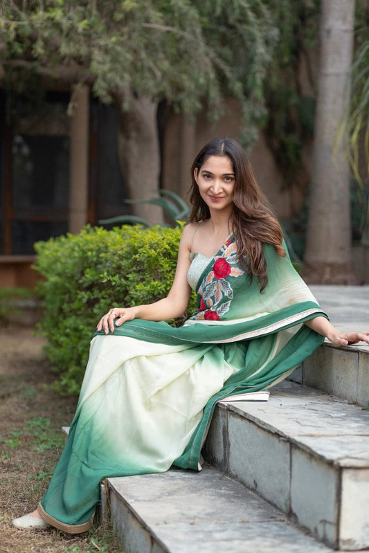 Ombre Green Saree
