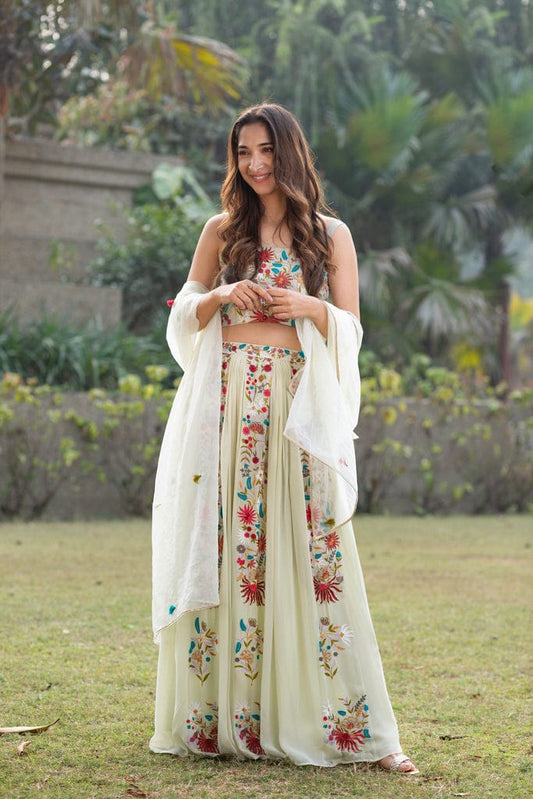 Sapient Green Georgette Skirt Outfit