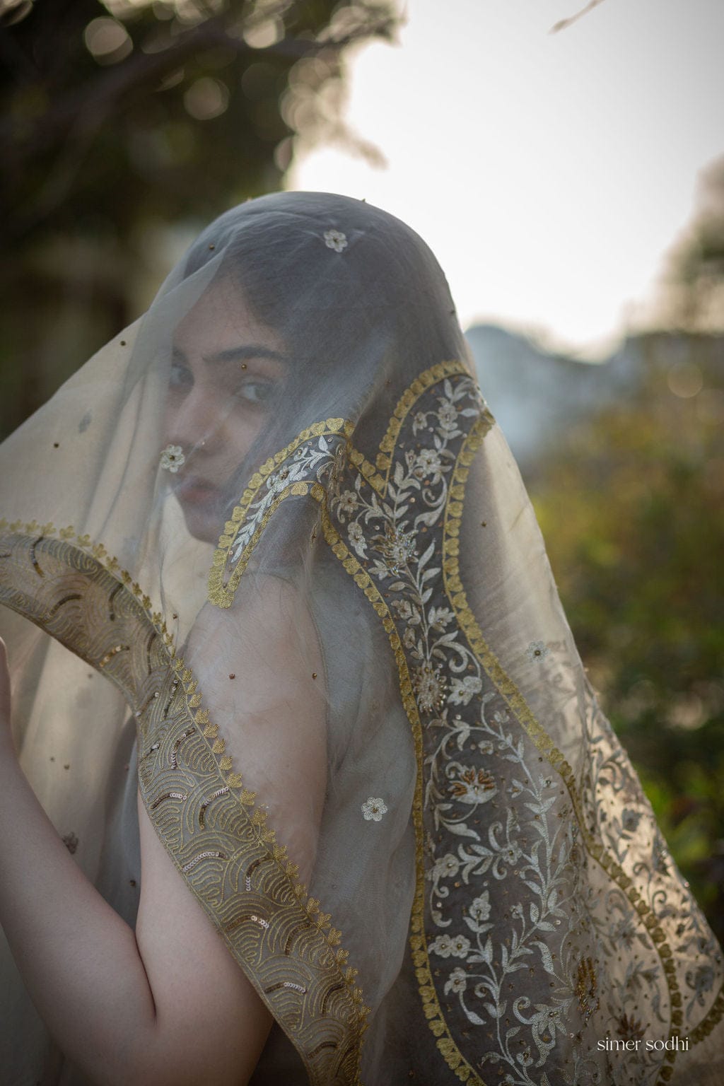 Grey paisley Lehenga