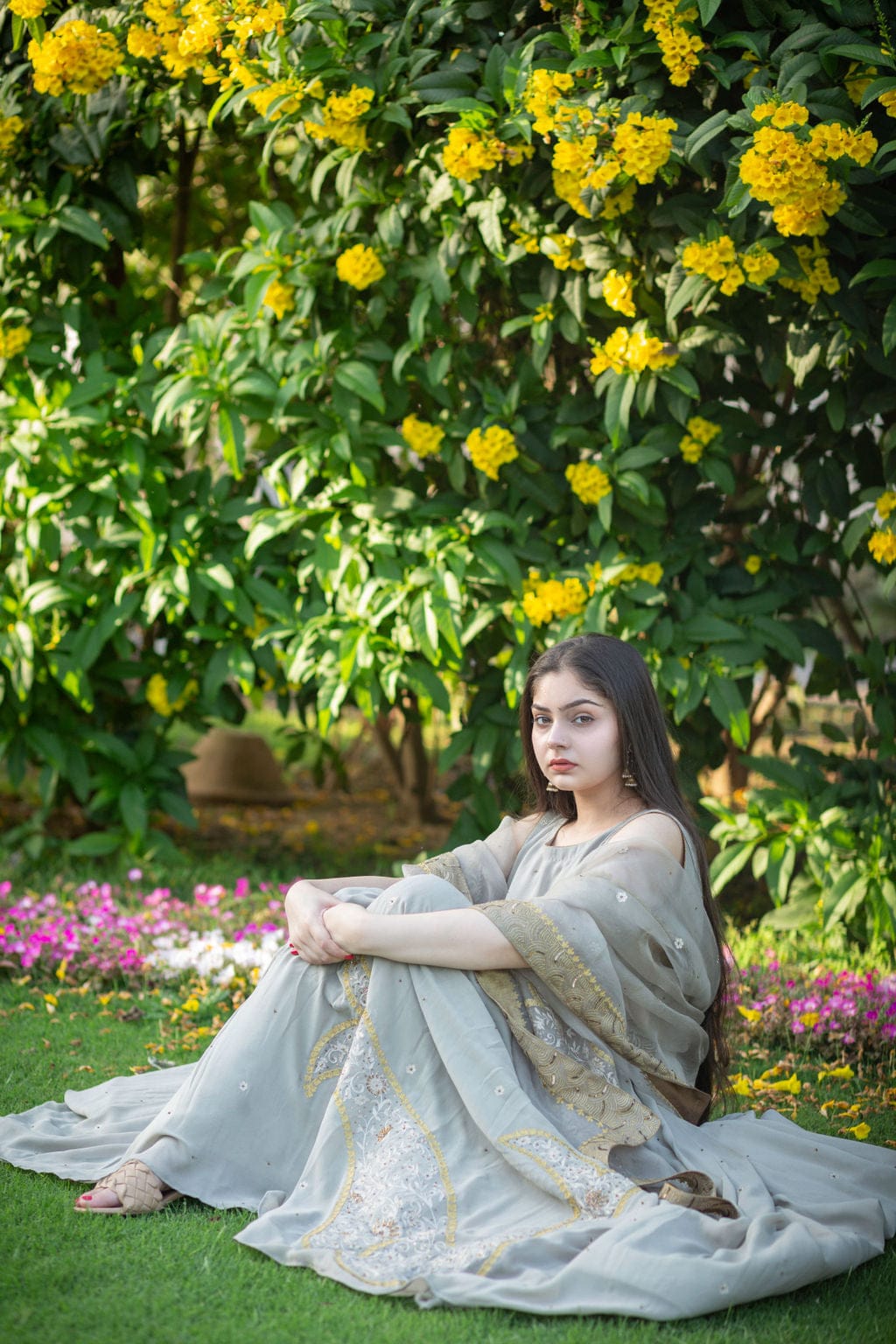 Grey paisley Lehenga