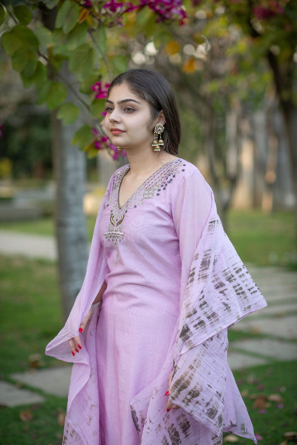 Lilac Bird Embroidery Outfit