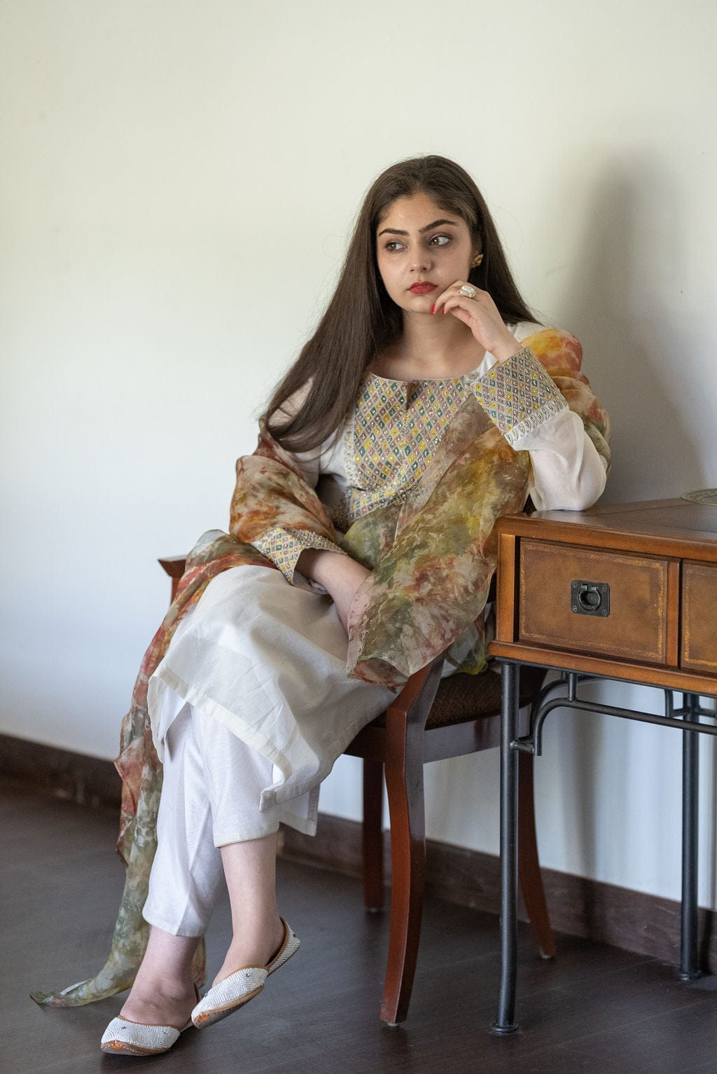Off-White Dabka Embroidered Outfit